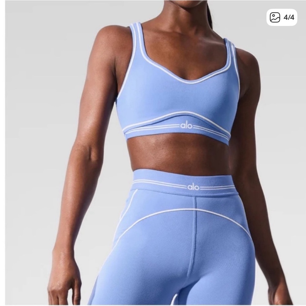 Alo airbrush high-waist Heart Throb leggings blue